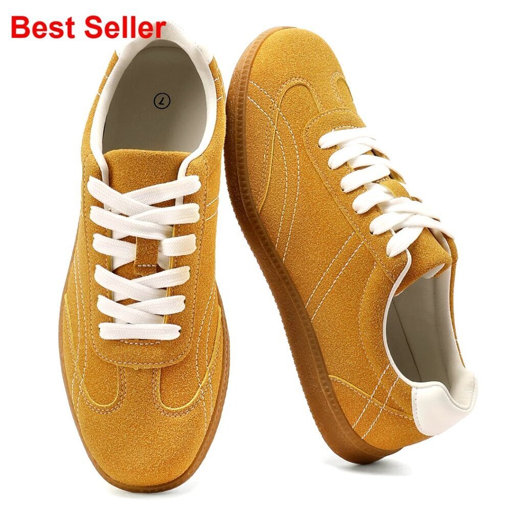Retro Sneakers with Suede Upper and Memory Foam Insoles